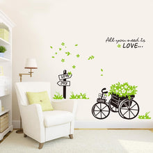 Load image into Gallery viewer, DIY Green Leaf  Bicycle Mural Decals for Kids