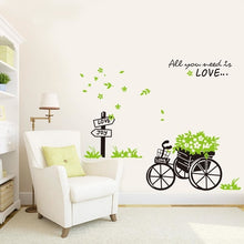 Load image into Gallery viewer, DIY Green Leaf  Bicycle Mural Decals for Kids